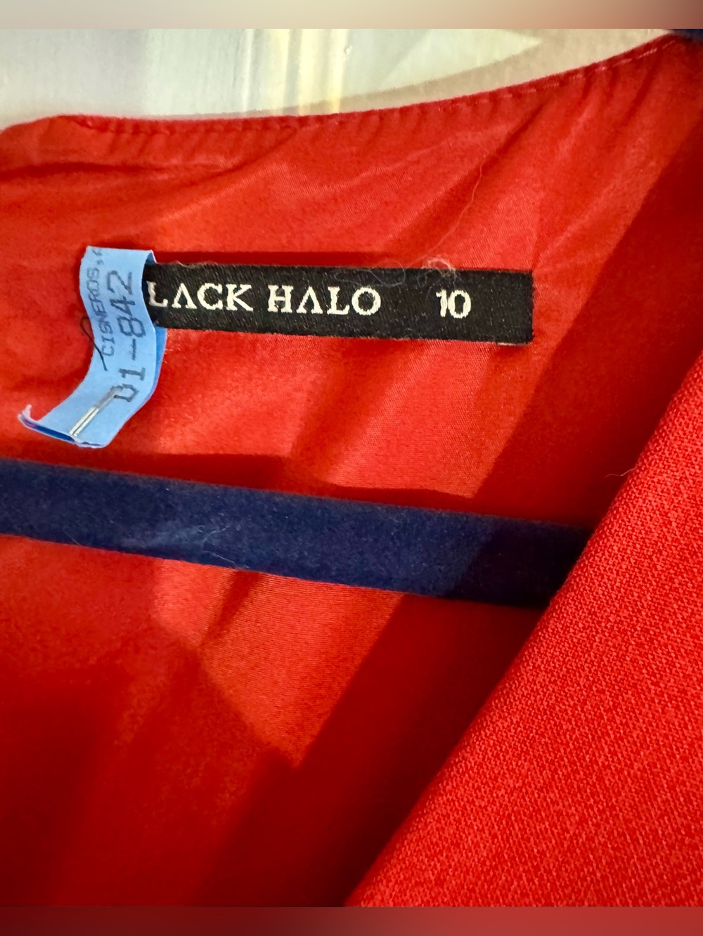 Black Halo Red Adrienne Sheath Dress 3/4 Sleeve Size 10 - Picture 5 of 15